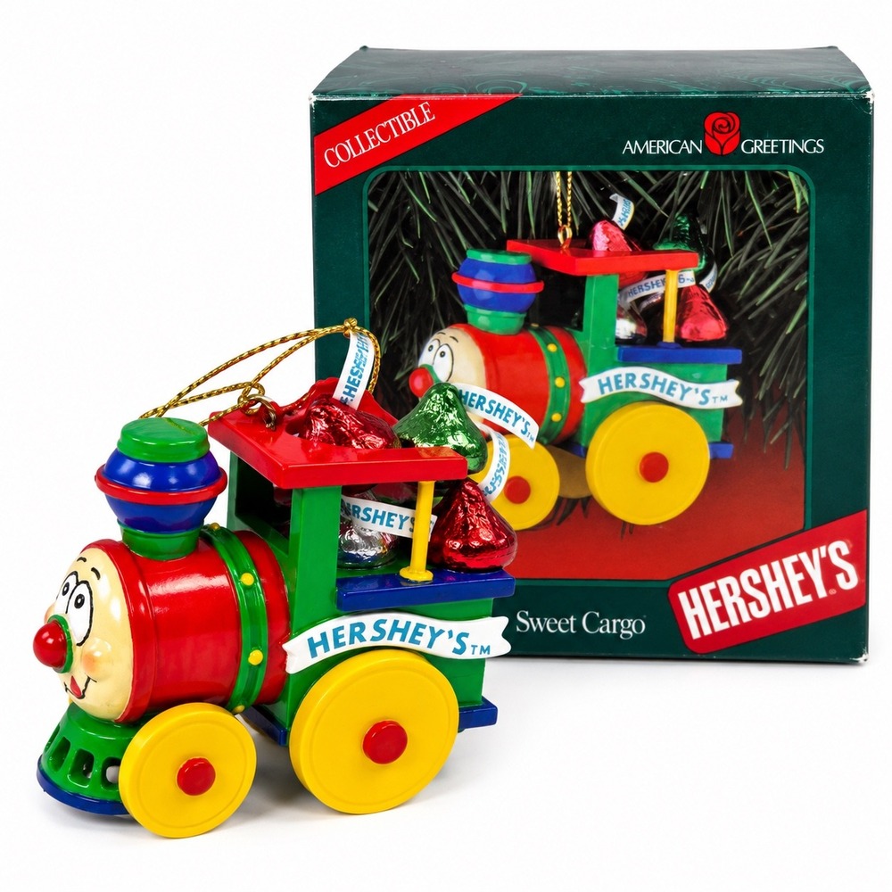 1998 American Greetings Hershey's Sweet Cargo Train Kisses Christmas Ornament